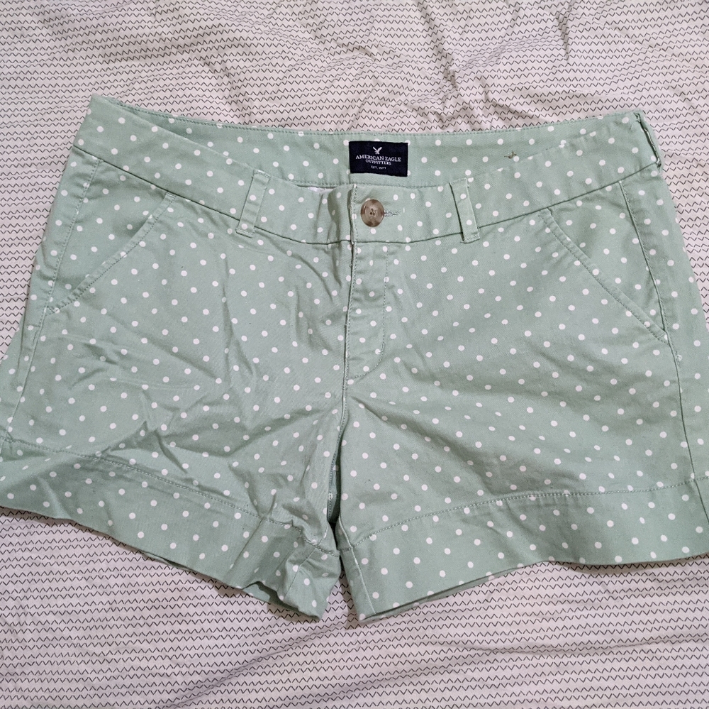 American Eagle mint polka dot shorts midi